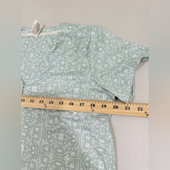 Lucky Brand 2 Pc PJ Pajama Set Women's GreenWhite PAISLEY Sleep Shorts Sz M Soft - Picture 5 of 9